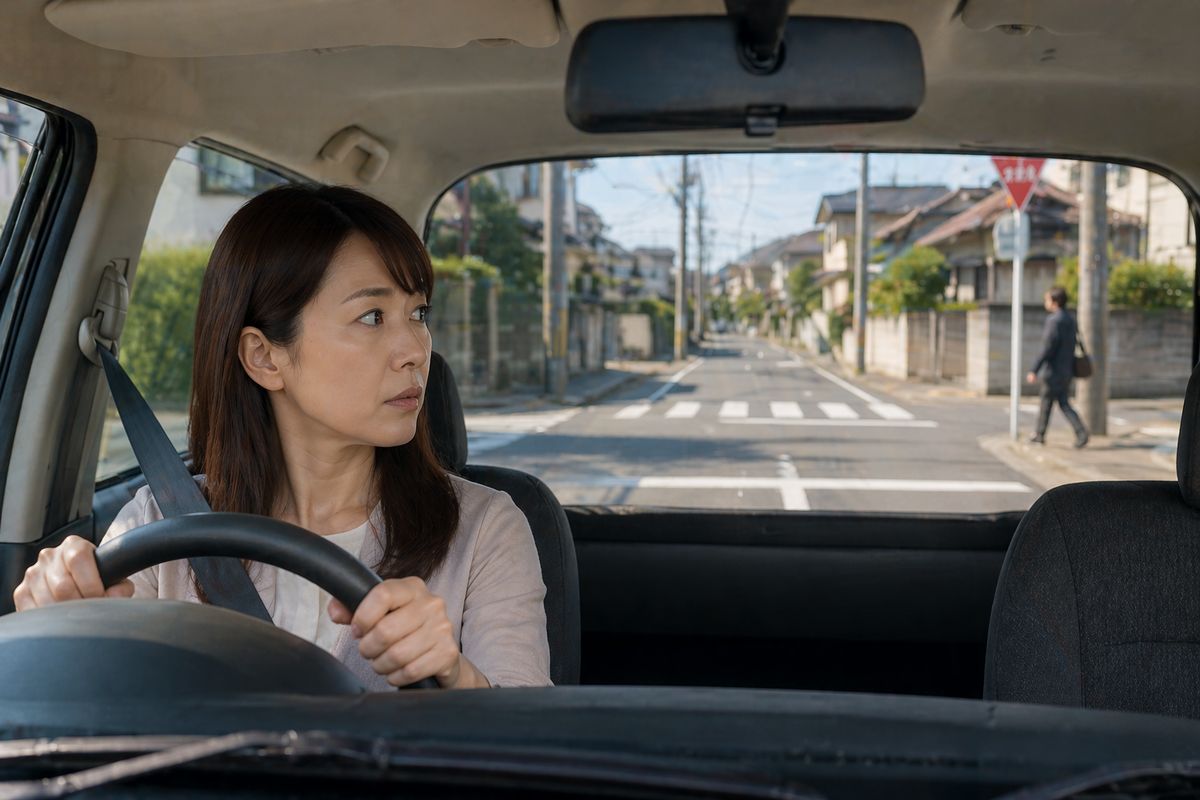 左右確認に意識が集まりすぎて前方の意識が薄れ、不安が強くなっている様子