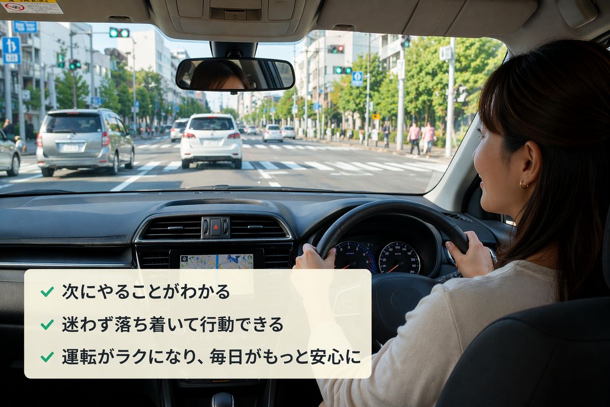 やるべきことを一つに絞り落ち着いて運転できている様子