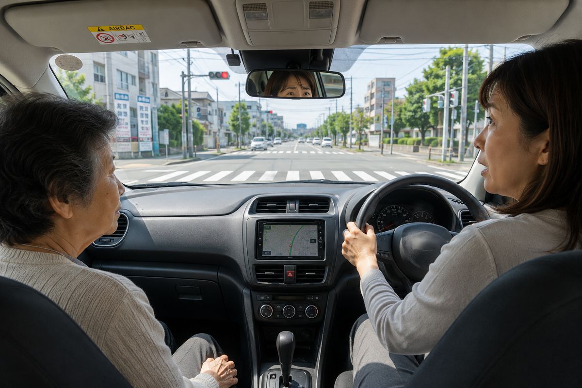 停止直前で慌ててブレーキを踏みそうになり不安を感じている様子